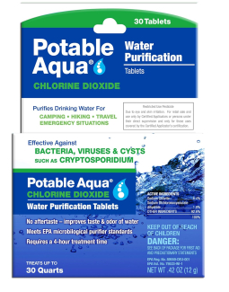 Camper's Potable Aqua Chlorine Dioxide Water Purification Tablets